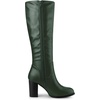 image:imageAllegra K Women Round Toe Block Heeled Knee High Boots Side ZipperDark Green