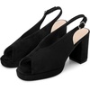 image:imageAllegra K Women Rubber Square Toe Slingback Platform Chunky Heel SandalsBlack