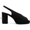 image:imageAllegra K Women Rubber Square Toe Slingback Platform Chunky Heel SandalsBlack