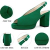 image:imageAllegra K Women Rubber Square Toe Slingback Platform Chunky Heel SandalsGreen