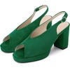 image:imageAllegra K Women Rubber Square Toe Slingback Platform Chunky Heel SandalsGreen