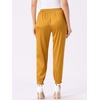 image:imageAllegra K Women Satin Drawstring Elastic Waist Straight Leg Joggers PantsGold
