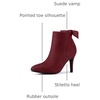 image:imageAllegra K Women Suede Pointed Toe Stiletto Heel Side Zip Ankle BootsBurgundy