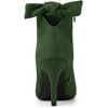 image:imageAllegra K Women Suede Pointed Toe Stiletto Heel Side Zip Ankle BootsGreen
