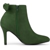image:imageAllegra K Women Suede Pointed Toe Stiletto Heel Side Zip Ankle BootsGreen