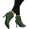 image:imageAllegra K Women Suede Pointed Toe Stiletto Heel Side Zip Ankle BootsGreen