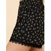 image:imageAllegra K Women Summer Floral Printed Lace Trim Elastic Waist ShortsBlacklittle Flower