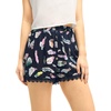image:imageAllegra K Women Summer Floral Printed Lace Trim Elastic Waist ShortsBluefeather
