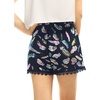 image:imageAllegra K Women Summer Floral Printed Lace Trim Elastic Waist ShortsBluefeather