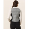 image:imageAllegra K Women Vintage Plaid Button Down Sleeveless U Neck Waistcoat VestBlack