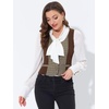 image:imageAllegra K Women Vintage Plaid Button Down Sleeveless U Neck Waistcoat VestBrown