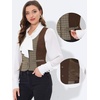 image:imageAllegra K Women Vintage Plaid Button Down Sleeveless U Neck Waistcoat VestBrown