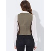 image:imageAllegra K Women Vintage Plaid Button Down Sleeveless U Neck Waistcoat VestBrown
