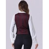 image:imageAllegra K Women Vintage Plaid Button Down Sleeveless U Neck Waistcoat VestRed