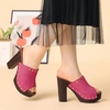 image:imageAllegra K Womens Block Heel Platform SandalsHot Pink