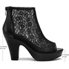 image:imageAllegra K Womens Lace Open Toe Boots Platform Ankle BootsBlack