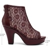 image:imageAllegra K Womens Lace Open Toe Boots Platform Ankle BootsBurgundy