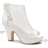 image:imageAllegra K Womens Lace Open Toe Boots Platform Ankle BootsWhite