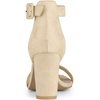 image:imageAllegra K Womens Open Toe Chunky High Heel Buckle Ankle Strap SandalsBeige
