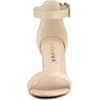 image:imageAllegra K Womens Open Toe Chunky High Heel Buckle Ankle Strap SandalsBeige