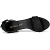 image:imageAllegra K Womens Open Toe Chunky High Heel Buckle Ankle Strap SandalsBlack