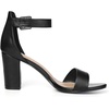 image:imageAllegra K Womens Open Toe Chunky High Heel Buckle Ankle Strap SandalsBlack Faux Leather