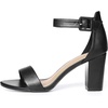 image:imageAllegra K Womens Open Toe Chunky High Heel Buckle Ankle Strap SandalsBlackpu
