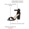 image:imageAllegra K Womens Open Toe Chunky High Heel Buckle Ankle Strap SandalsBlackpu