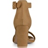 image:imageAllegra K Womens Open Toe Chunky High Heel Buckle Ankle Strap SandalsBrown