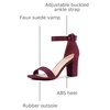 image:imageAllegra K Womens Open Toe Chunky High Heel Buckle Ankle Strap SandalsBurgundy