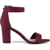image:imageAllegra K Womens Open Toe Chunky High Heel Buckle Ankle Strap SandalsBurgundy