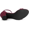 image:imageAllegra K Womens Open Toe Chunky High Heel Buckle Ankle Strap SandalsBurgundy