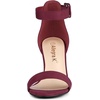 image:imageAllegra K Womens Open Toe Chunky High Heel Buckle Ankle Strap SandalsBurgundy