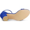 image:imageAllegra K Womens Open Toe Chunky High Heel Buckle Ankle Strap SandalsDark Blue