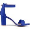 image:imageAllegra K Womens Open Toe Chunky High Heel Buckle Ankle Strap SandalsDark Blue