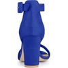 image:imageAllegra K Womens Open Toe Chunky High Heel Buckle Ankle Strap SandalsDark Blue