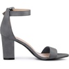 image:imageAllegra K Womens Open Toe Chunky High Heel Buckle Ankle Strap SandalsDeep Grey