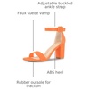 image:imageAllegra K Womens Open Toe Chunky High Heel Buckle Ankle Strap SandalsFluorescent Orange