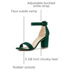 image:imageAllegra K Womens Open Toe Chunky High Heel Buckle Ankle Strap SandalsGreen