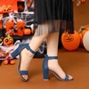 image:imageAllegra K Womens Open Toe Chunky High Heel Buckle Ankle Strap SandalsHaze Blue