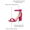 image:imageAllegra K Womens Open Toe Chunky High Heel Buckle Ankle Strap SandalsHot Pink