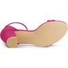 image:imageAllegra K Womens Open Toe Chunky High Heel Buckle Ankle Strap SandalsHot Pink