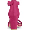 image:imageAllegra K Womens Open Toe Chunky High Heel Buckle Ankle Strap SandalsHot Pink