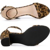 image:imageAllegra K Womens Open Toe Chunky High Heel Buckle Ankle Strap SandalsLeopard
