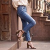 image:imageAllegra K Womens Open Toe Chunky High Heel Buckle Ankle Strap SandalsLeopard