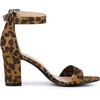 image:imageAllegra K Womens Open Toe Chunky High Heel Buckle Ankle Strap SandalsLeopard