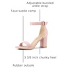 image:imageAllegra K Womens Open Toe Chunky High Heel Buckle Ankle Strap SandalsLight Pink