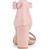 image:imageAllegra K Womens Open Toe Chunky High Heel Buckle Ankle Strap SandalsLight Pink
