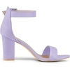 image:imageAllegra K Womens Open Toe Chunky High Heel Buckle Ankle Strap SandalsLight Purple