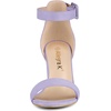 image:imageAllegra K Womens Open Toe Chunky High Heel Buckle Ankle Strap SandalsLight Purple